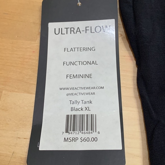 Vie Active black XL Tally Tank. Super soft. NWT. Yoga Club. - Picture 3 of 6